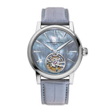 Frederique Constant Manufacture Classic Tourbillon quadrante madreperla blu con tourbillon a ore 6 cinturino azzurro FC-980MPBL3H8