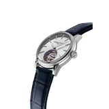Frederique Constant Manufacture Classic Tourbillon vista laterale dettaglio corona e tourbillon, cassa acciaio 39mm FC-980S3H6