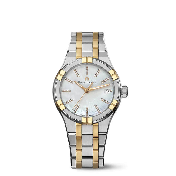 Orologio Maurice Lacroix Aikon Quartz Date 35mm Acciaio e Oro Rosa