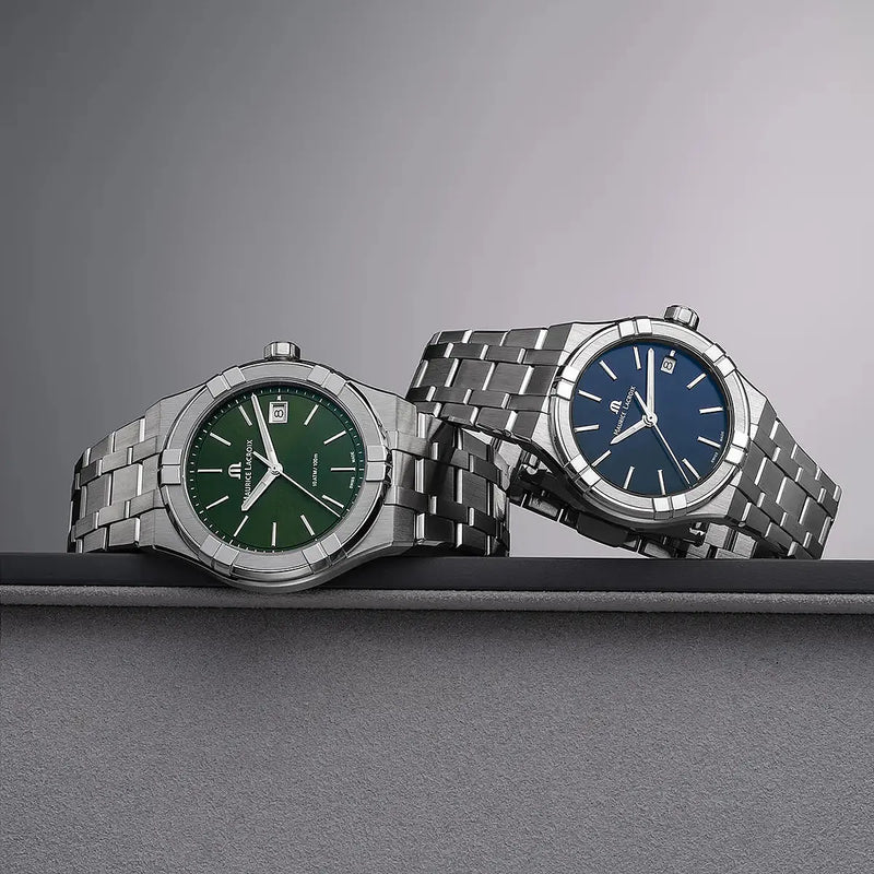 Orologio Maurice Lacroix Aikon Quartz Date 40mm Blu e Verde