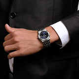 Orologio Maurice Lacroix Aikon Quartz Date 40mm Blu indossato
