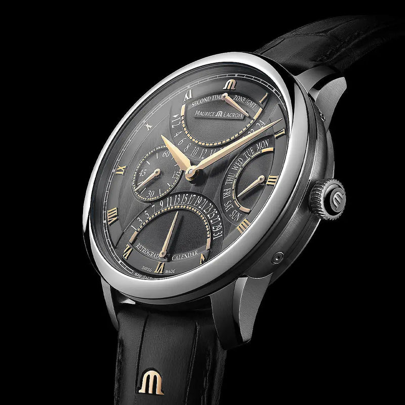 Maurice Lacroix Masterpiece Triple Retrograde Nero 43 mm quadrante