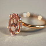 Anello Alba con Morganite e Diamanti in Oro Rosa