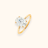 ALFYO Anello Solitario myO Oro Giallo Diamante Ovale da 2 carati
