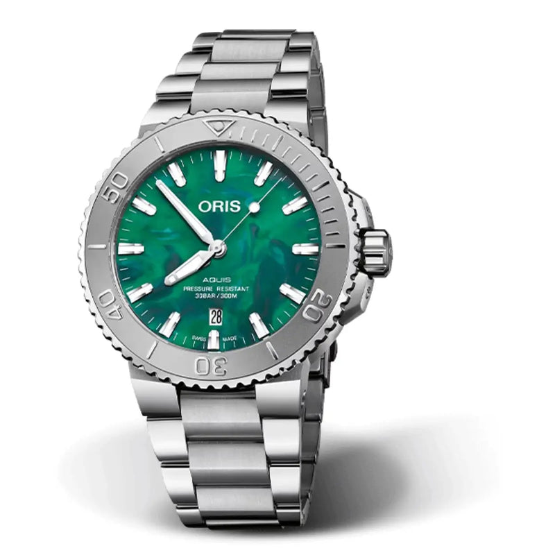 Orologio Oris Aquis Date X Bracenet Verde 01 733 7730 4137-07 8 24 05Peb