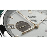 Oris Artelier Calibre 113 dettaglio quadrante bianco con indici a bastoni dorati, piccoli secondi e finestrella data 01 113 7806 4051-07 5 22 96FC