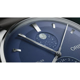 Oris Artelier Complication dettaglio quadrante blu con fasi lunari, stelle e indici a bastoni argentati 01 782 7811 4055-07 8 20 20