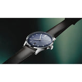 Oris Artelier Date orologio automatico quadrante blu guilloché con cinturino pelle marrone scuro 01 733 7810 4055-07 6 20 17FC