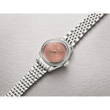 Oris Big Crown Pointer Date vista distesa quadrante rosa e bracciale acciaio con lunetta scanalata 01 534 7804 4052-07 8 14 02