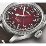 Oris Big Crown Pointer Date X Cervo Volante dettaglio quadrante rosso burgundy, numeri arabi e lancette luminose 01 754 7785 4038-Set