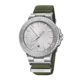 Oris Orologio da Polso Social Club Edition II quadrante argento brinato con cinturino NATO verde oliva 01 733 7789 4121-Set