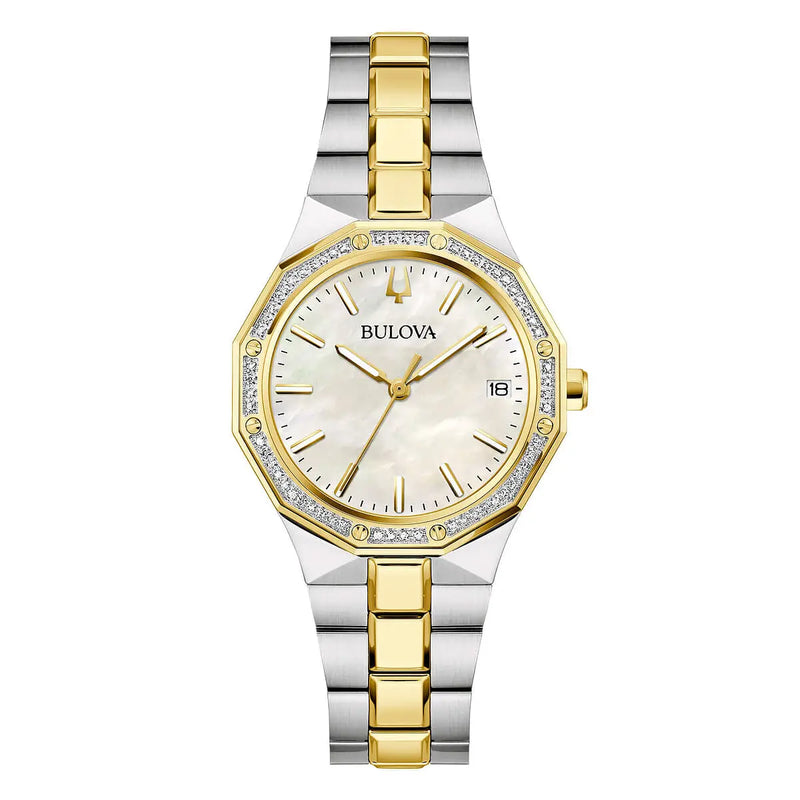 Orologio Orologio Bulova Octagon Bicolore Diamanti 98R299