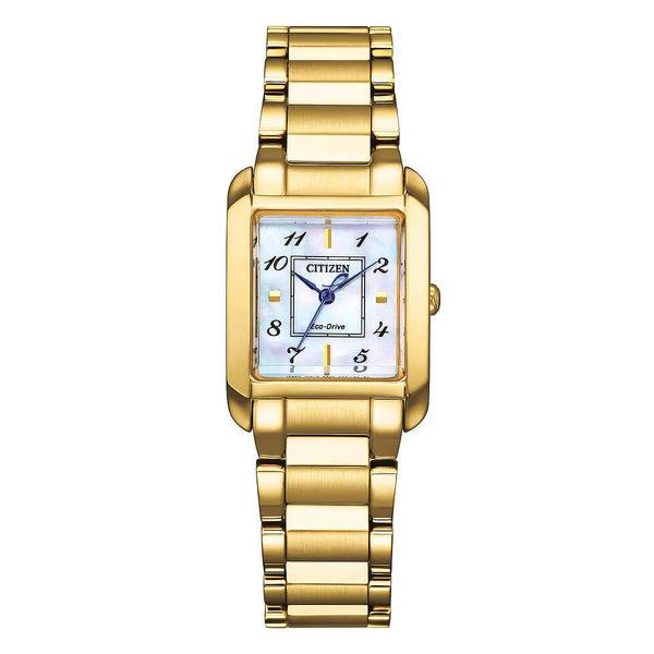 Orologio Orologio Citizen Lady Quadrato Dorato EW5602-81D