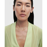 Pd Paola Collana Becca in argento placcato oro 18k con zirconi bianchi indossata, design elegante CO01-A21-U