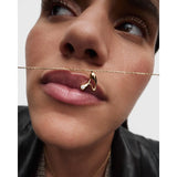 Pd Paola Collana Iniziale lettera A indossata, ciondolo oro con zircone su catena delicata CO01-B74-U