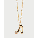 Pd Paola Collana Iniziale lettera A in argento placcato oro 18k con zircone bianco, catena a maglie CO01-B74-U