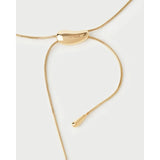 Pd Paola Collana Rodeo dettaglio ciondolo scorrevole con logo inciso e catena snake placcata oro 18k CO01-B23-U