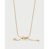 Pd Paola Collana Rodeo vista frontale ciondolo centrale con logo PDPAOLA e terminali a goccia dorati CO01-B23-U