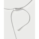 Pd Paola Collana Rodeo dettaglio ciondolo scorrevole con logo inciso e catena snake in argento rodiato CO02-B23-U