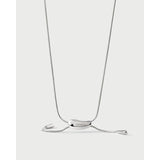 Pd Paola Collana Rodeo vista ciondolo centrale con logo PDPAOLA e terminali a goccia in argento CO02-B23-U