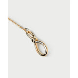 Pd Paola Collana Stacker Clasp in argento placcato oro 18k con ciondolo nodo, dettaglio pendente CO01-770-U