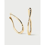 Pd Paola Orecchini Air coppia completa, design intrecciato in argento placcato oro con zirconi bianchi AR01-F50-U