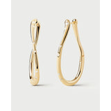 Pd Paola Orecchini Air a cerchio in argento placcato oro 18k con zirconi bianchi, design a goccia intrecciato AR01-F50-U