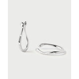 Pd Paola Orecchini Air argento rodiato dettaglio coppia, forma organica con zirconi incastonati AR02-F52-U