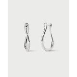 Pd Paola Orecchini Air mini cerchio argento rodiato con zirconi bianchi, design sinuoso elegante AR02-F52-U