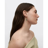 Pd Paola Jupiter Avventurina orecchino vista laterale indossato, design elegante con pietra verde naturale PG01-089-U