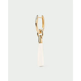 Pd Paola Orecchini Jupiter mono orecchino a cerchio oro 18k con pendente quarzo cristallo di rocca bianco PG01-328-U