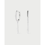 Pd Paola Orecchini Olga Mini a cerchio in argento rodiato con pendente pavé di zirconi bianchi AR02-C89-U