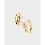 Pd Paola Orecchini Serena coppia cerchi in argento placcato oro con zirconi bianchi, vista dall'alto AR01-E72-U