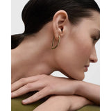 Pd Paola Orecchini Vento in oro 18k indossati, vista laterale forma a goccia elegante AR01-G31-U