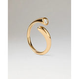 Pdpaola Anello Caramelle aperto in ottone placcato oro 18K con zircone cubico taglio brillante ANB1-D69-08