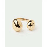 Pdpaola Anello Dolphin Capsule Gravity vista frontale sfere organiche in argento placcato oro 18kt AN01-D38-08