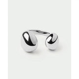 Pdpaola Anello Dolphin Capsule Gravity Silver vista frontale sfere arrotondate in argento rodiato lucido AN02-D38-08