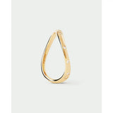 Pdpaola Anello Essentials 2026 Air in argento placcato oro 18kt con zirconi incastonati, vista laterale AN01-E59-10