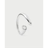 Pdpaola Anello Caramelle Silver angolazione frontale aperta con zircone cubico e finitura rodiata lucida AN02-D69-08