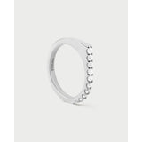 Pdpaola Anello Essentials 2026 Gloss Silver in argento rodiato con zirconi cubici, vista laterale AN02-E90-08