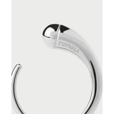 Pdpaola Anello Loop Silver dettaglio incisione logo Pdpaola e finitura lucida in argento rodiato AN02-D01-08