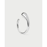Pdpaola Anello Loop Silver vista laterale con punzone 925 PDP e finitura argento rodiato lucido AN02-D01-08