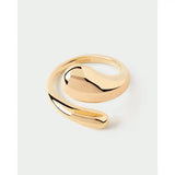Pdpaola Anello Essentials 2026 Orbit vista dall'alto, forma a spirale in argento placcato oro 18kt AN01-D74-08
