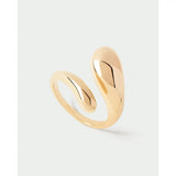 Pdpaola Anello Essentials 2026 Orbit vista laterale, silhouette curva aperta in argento placcato oro 18kt AN01-D74-08