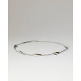 Pdpaola Bracciale Becca in ottone con placcatura rodio, catena sottile con elementi a goccia lucidi PUB2-933-U