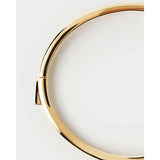 Pdpaola Air Bangle dettaglio chiusura a cerniera in argento placcato oro 18kt, finitura lucida e profilo sottile PU01-999-S