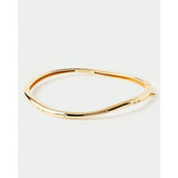 Pdpaola Bracciale Essentials 2026 Air Bangle in argento placcato oro 18kt con zirconi cubici, forma ondulata PU01-999-S
