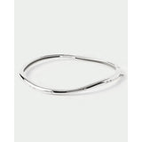 Pdpaola Bracciale Essentials 2026 Air Silver Bangle rigido in argento rodiato con zirconi cubici incastonati PU02-999-S