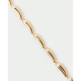 Pdpaola Bracciale Caramelle dettaglio maglie allungate in argento placcato oro con zirconi cubici rotondi PU01-932-S