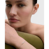 Pdpaola Bracciale Estela Silver indossato al polso, catena argento rodiato con zirconi centrali graduati PU02-A43-U